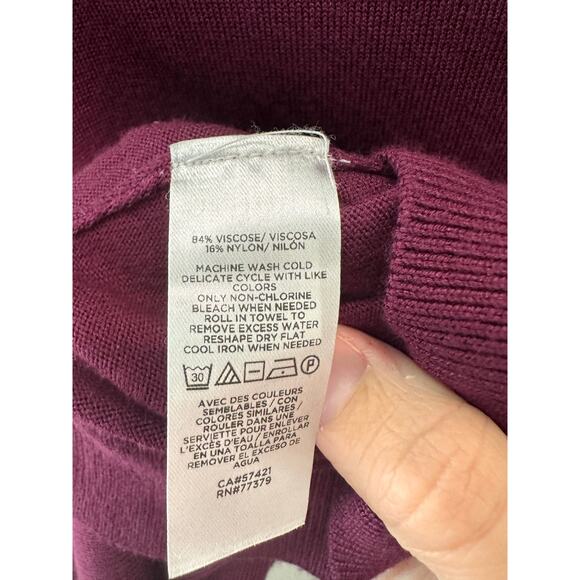 ANN TAYLOR FACTORY | Mock Neck Pullover Sweater Purple Berry NWT | Medium - Picture 7 of 7